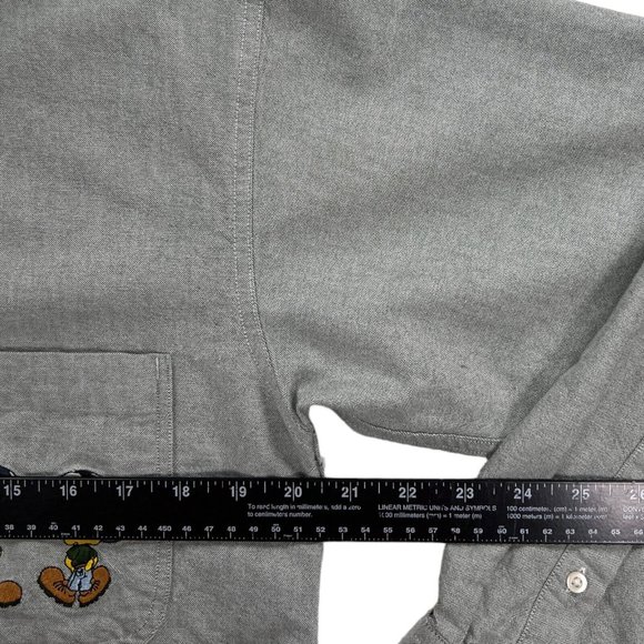 ACME CLOTHING CO. Gray Button Down Shirt Men M (S) Looney Tunes 1994 Vintage - Picture 14 of 16